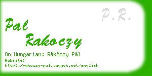 pal rakoczy business card